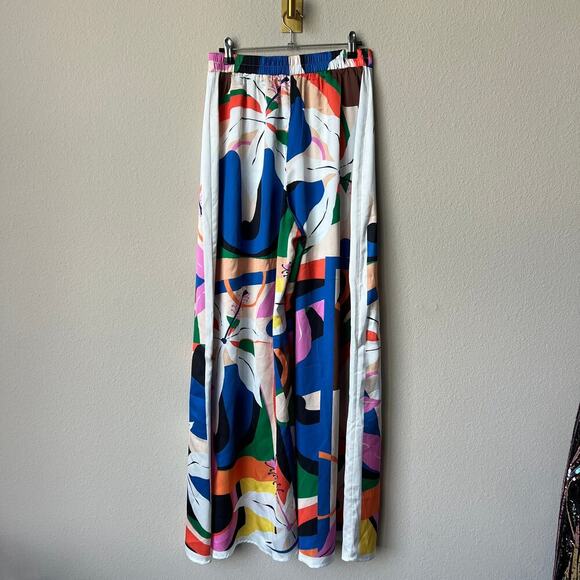 Her Bottari Multicolor Abstract Tropical Wide Leg Pants Size M - Picture 3 of 6